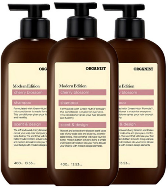 오가니스트 체리블라썸 모던 샴푸, 3개, 400ml