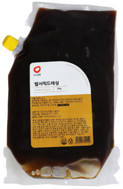 소스공방 양파드레싱 2kg, 1개