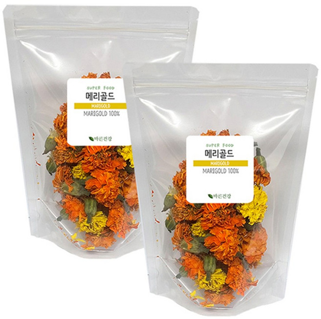 [제주산지 발송] JEJU 제주 마리골드 꽃차 메리골드 꽃송이 MARIGOLD 100%, 100g, 2개