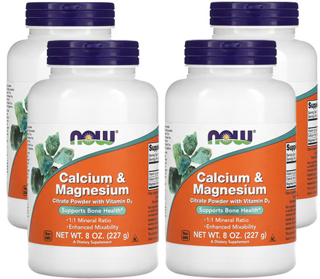 나우푸드 칼슘과 마그네슘 8온스 (227g), 4개