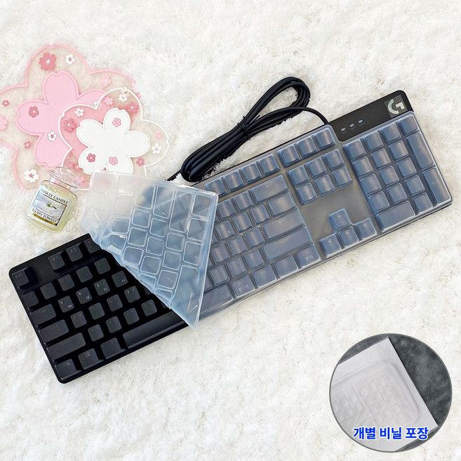 로지텍 G413 SE 키스킨 기계식 키보드 104키 덮개 커버, 1개, 투명