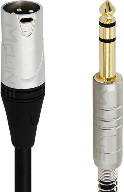 맥라인 6.3mm 5.5 TRS 1/4 to XLR/M 캐논 BALANCED 오디오 스피커 케이블 앰프 오인페 음향 잭 연결선 McLine MC-HA26, 1개, 1.5m