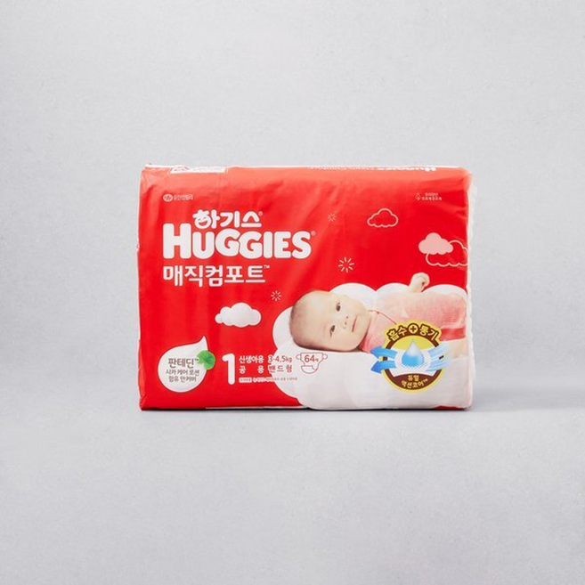 NEW 하기스 매직컴포트 밴드1 공용 신생아용 64매, 1단계