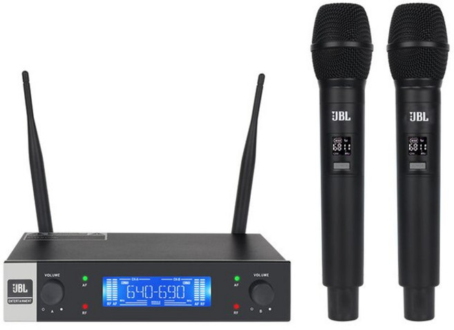 JBL VM100 무선 마이크 원 투 KTV 바 홈 비즈니스 미팅 공연 노래방, Black, 01 Black