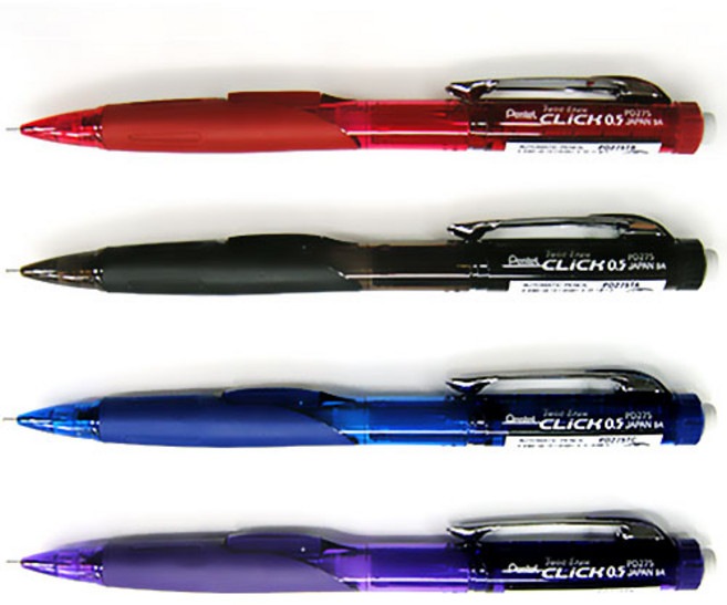 [pen도소매]펜텔 pentel 트위스트 이레이져 클릭샤프 Twist-Erase CLiCK 0.5 PD275 옆샤프, 트위스트클릭 PD275 0.5 블랙, 1, Black