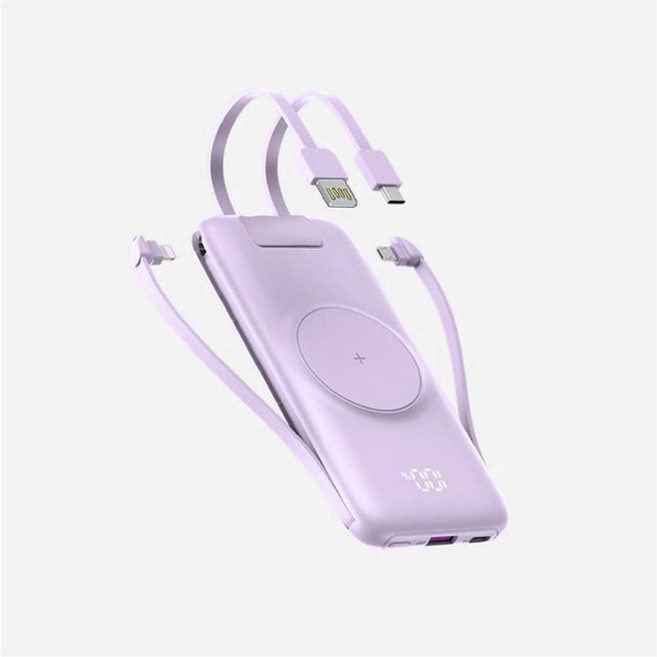 MagSafe 磁吸支架行動電源 10000mAh/20000mAh 22.5W超級快充 PD 20W快充 自帶4線 黑色, 紫色, P2 Max