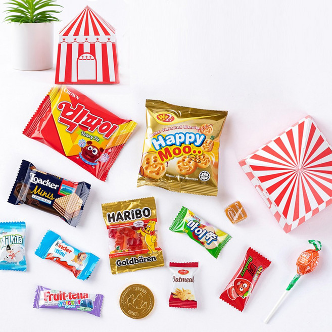 학교 단체간식 구디백 세트 학급 학생 과자 선물 포장, 1세트