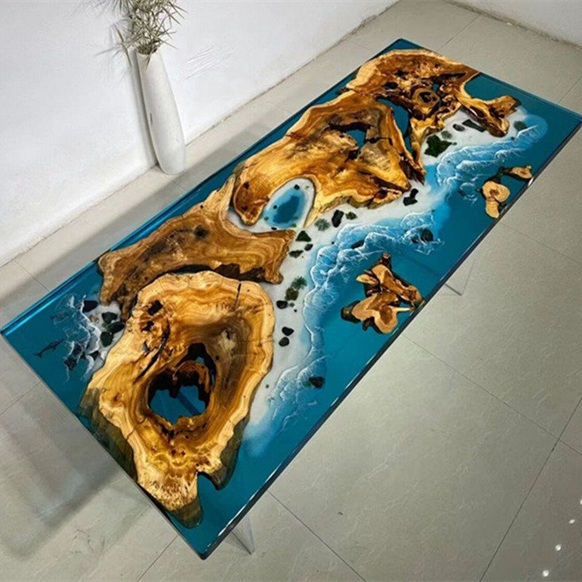 레진테이블 원목 식탁 에폭시테이블 아트 우드슬랩 카페 인테리어, 5x5x5cm, 4cm, 맞춤형 스타일 9