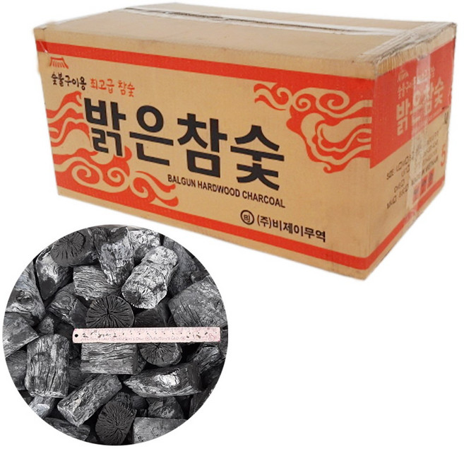 캠핑용 업소용 팬션용 바베큐 숯불 고기 구이용 베트남 비장 두번구운 참숯 7kg 숯 슻 숫 도매, 두번구운참숯(중), 1개
