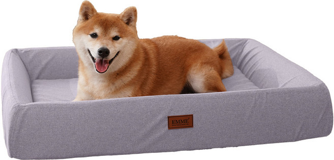 EMME 강아지 베드 3D 지지력 방수 풀폼 우레탄 독창디자인 세탁용 펫소파 애견매트 노령견 강아지 고양이 분리세탁 통기성 쿠션 고반발 미끄럼방지 사계절 겸용 소형견 중형견 다둥이, 1개, Grey purple