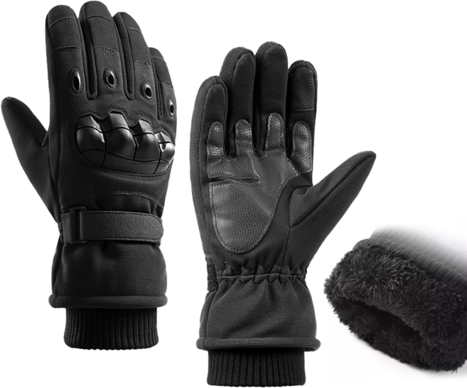 레오엘 스마트폰 터치 오토바이 방한 장갑 라이딩 전술 택티컬 낙하 방지, 블랙