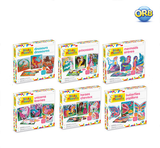[ORB] 뉴 스티커 모자이크 아트 오리지널 6종 (선택), 1개, 공룡