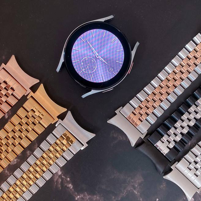 갤럭시워치6 쥬빌레 메탈 스트랩 갤럭시워치5 갤럭시워치4 호환, 20mm, 골드, 1개