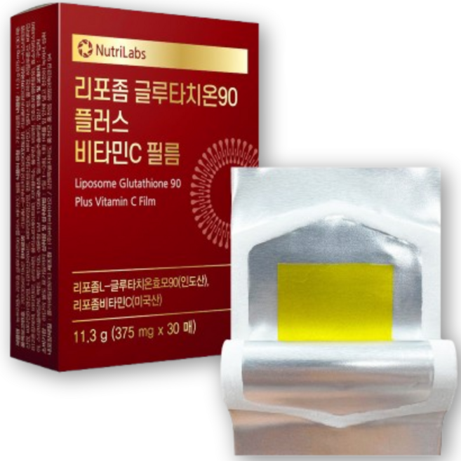 뉴트리랩 리포좀 글루타치온 90 플러스 비타민c 고 필름 순도 90 리포소말 콜라겐 시스테인 입 천장 안 에 붙이는 리포좀 글루타치온 인지질 코팅 필름 100 % 식약청 해썹 인증, 1박스, 30회분