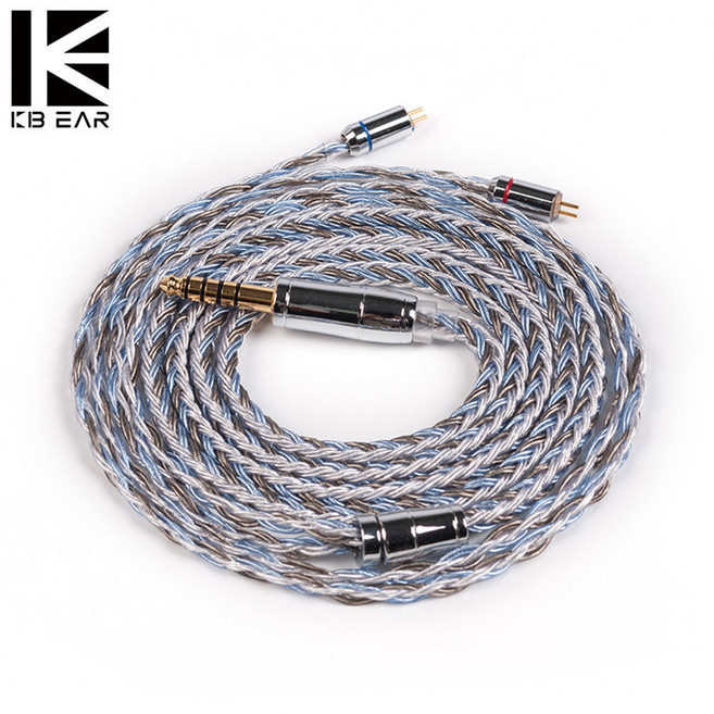 KBEAR 16코어 3색 은도금 케이블 커스텀 이어폰 MMCX 2PIN, (2PIN to 3.5mm) J027