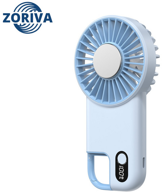 ZORIVA 급속냉각 미니선풍기 휴대용 핸드선풍기 초강력100풍속 얼음찜질선풍기, 블루, FG99