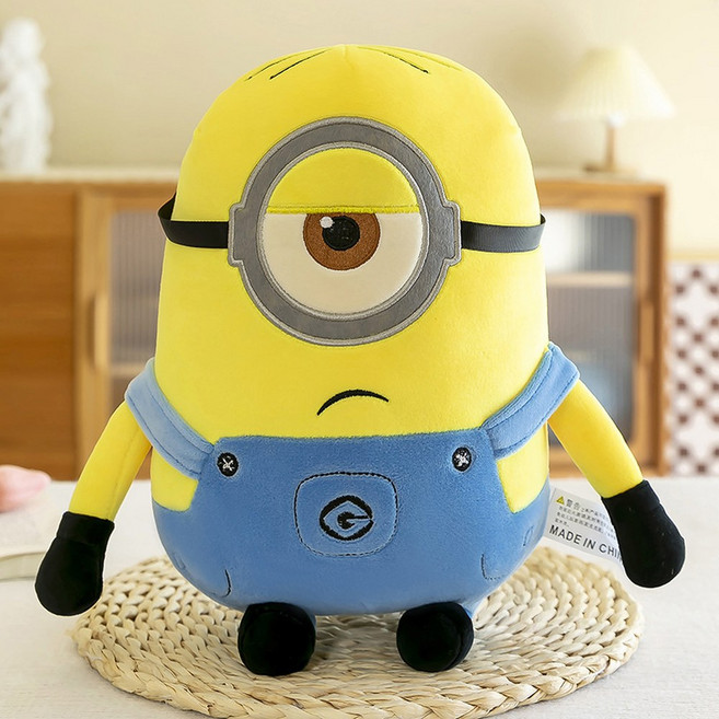 미니언 영화 주변 노란색 플러시 밥 스튜어트 청바지 인형 베개 장식 생일 선물, Stuart 30cm, 1개