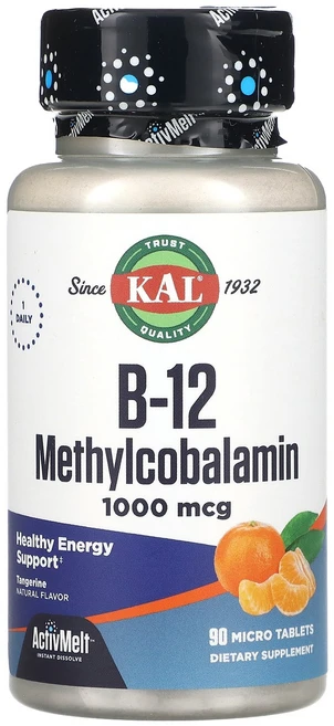 KAL B-12 Methylcobalamin Tangerine 1 000 mcg 90 Micro Tablets, 1000 mcg - 쿠팡