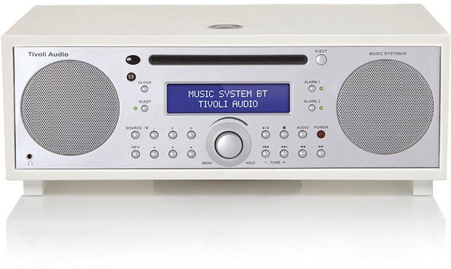 티볼리 오디오 뮤직시스템 BT 블루투스 올인원 스피커 우드 스테레오 CD플레이어 / 리모컨 포함, 화이트/실버
