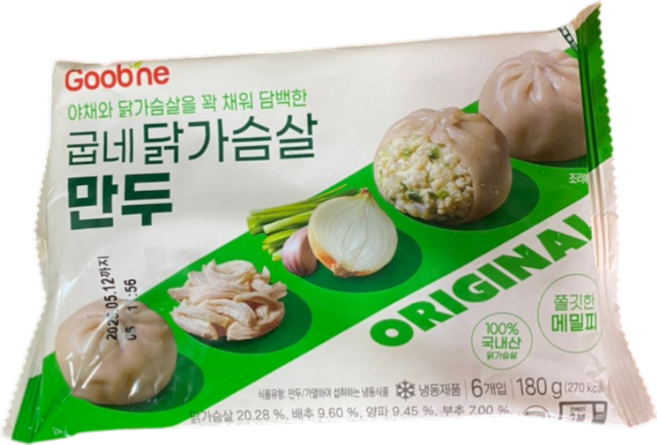 굽네 닭가슴살 만두 180g (6개입), 5개