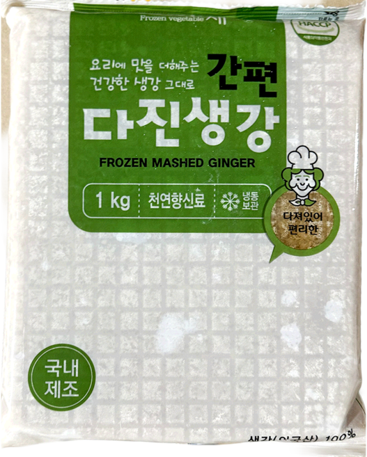 다진생강 농우 냉동 1K 간편식 생강즙 생강청, 10개, 1kg