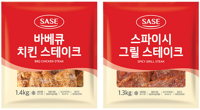사세 바베큐 치킨 스테이크 1.4kg + 스파이시 그릴 스테이크 1.3kg, 1개