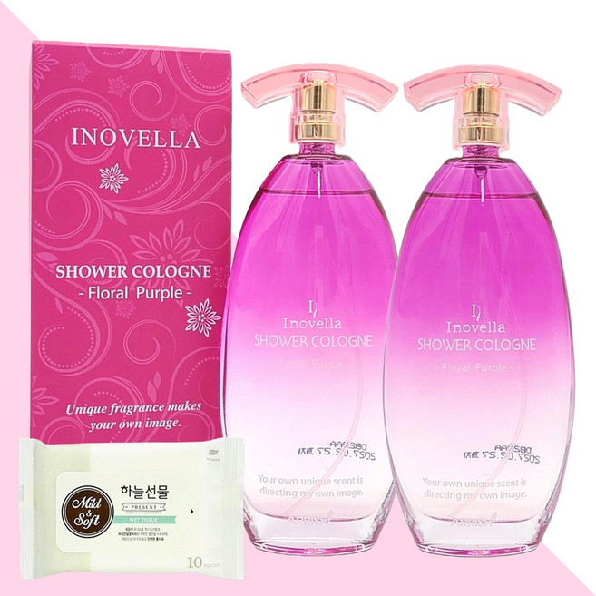 이노벨라 에리쉬 샤워코롱 후로랄 퍼플 150ml 2개(+하늘선물 물티슈 10매), 2개