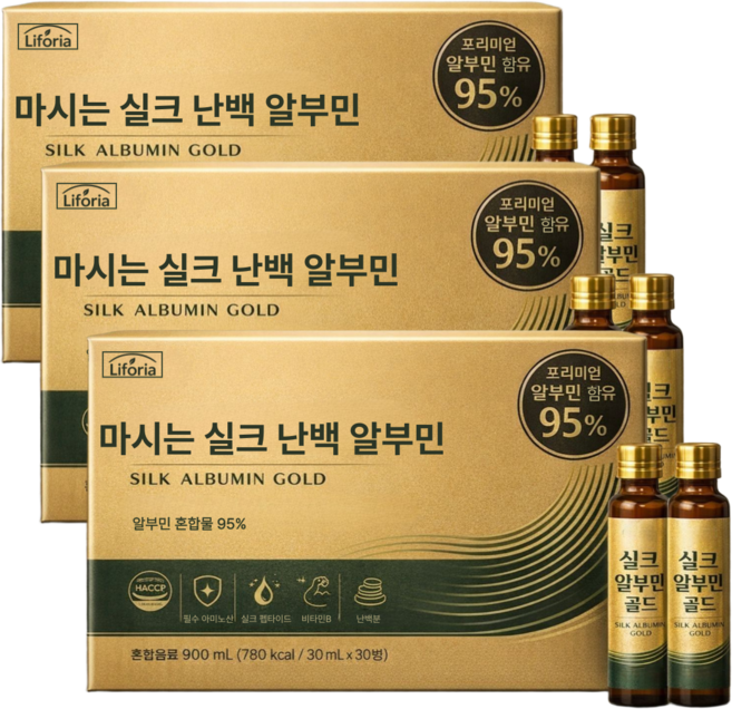 리포리아 마시는 실크 난백 알부민 식약청인증받은상품 [6개 구매 시 리포좀 알부민 킹 스틱 증정], 3박스, 30회분