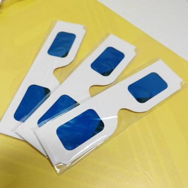 재사용 가능한 백서 3d 안경 종이 프레임 50 개묶음 빨강빨강파랑 렌즈 프로모션용 3d 디코더 안경, 3) Blue-Blue, 3.BlueBlue