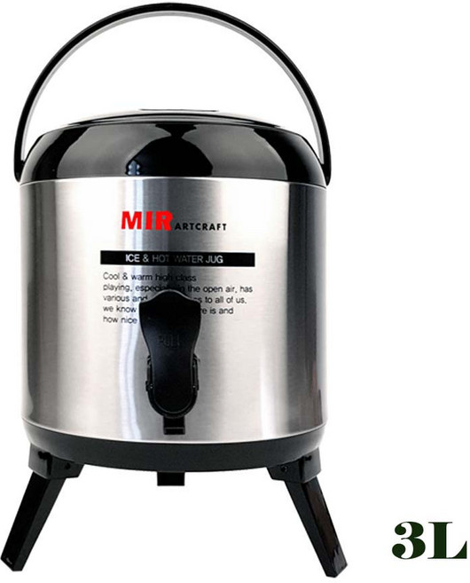 미르코리아 워터저그 키퍼 보온보냉 MWJ, 블랙그레이, 1개, 3L