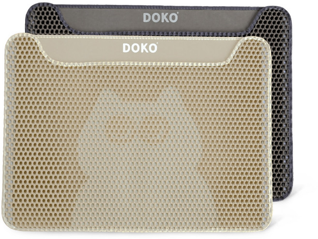 DOKO貓砂墊 Queen加大尺寸 蜂窩設計防滑易清潔貓砂盆墊, 奶茶色, 1個