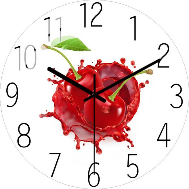 원형 과일 벽시계 거실 장식 시계 물방울 현대적인 디자인 주방 홈, 색상: 8. 5 30cm