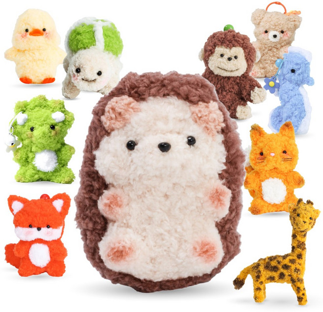 토이토 DIY 애니멀 모루 인형 키링 철사 가방고리 만들기, 1개, 고슴도치