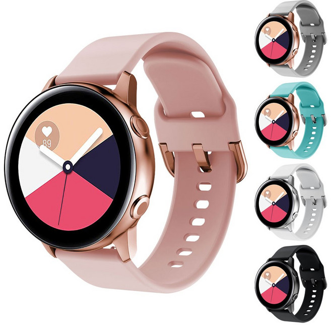 하빙 갤럭시 액티브 1/2/워치3 20mm 실리콘 스트랩 스몰 (40/42/44mm 호환 가능), 그레이, 1개