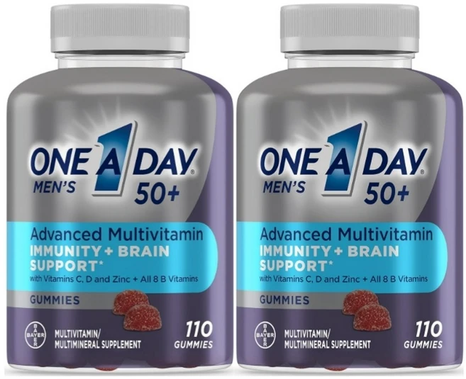 원어데이 멘즈 멀티비타민 비타민A E 슈퍼 8B 남성용 고급 종합 비타민 구미 110개 2팩, 2개, 110정 - 쿠팡