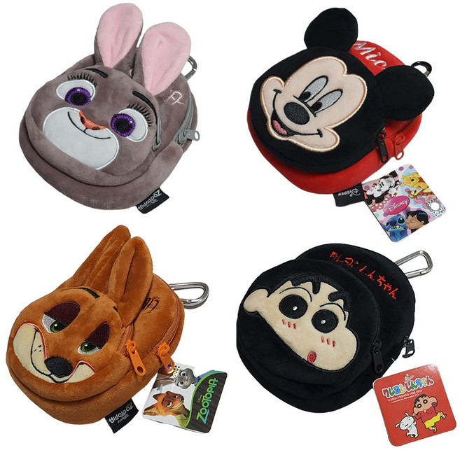 디즈니 미키 미니 주디 푸우 피글렛 가방고리 정품 동전지갑 (9종) 캐릭터파우치