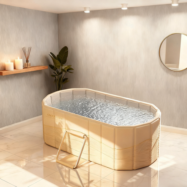 두툼한 보온 목욕통 어른 접이식 욕조 가정용 목욕통 반신욕, 1개, Yellow