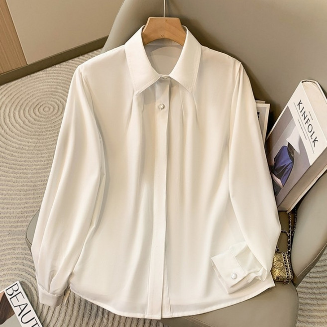 Zoovit 여성 히든버튼 정장 셔츠 빅사이즈 직장 남방