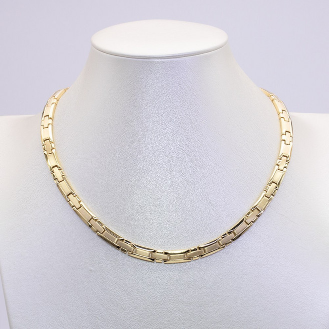 [사노피아] 희토류 게르마늄 건강목걸이 건강팔찌 토파시오 티타늄목걸이 스포츠목걸이 자석목걸이, 목걸이, 남성, 실버, 1개