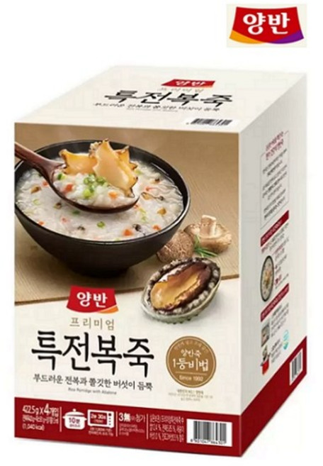 양반 프리미엄 특전복죽, 422.5g, 4개