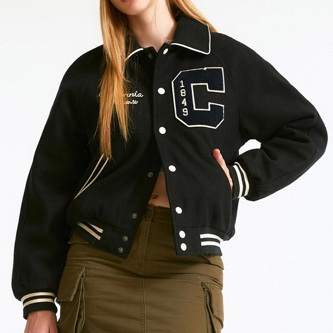 후아유 여성 숏 바시티 자켓 (패딩안감) (WHJJD4T33F-T)