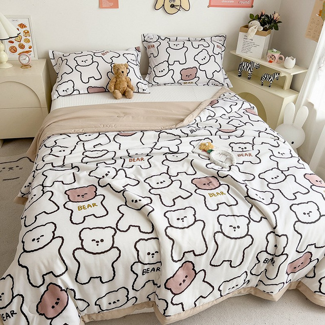 씽윤 귀여운 캐릭터프린트 여름 이불 양면 차렵이불