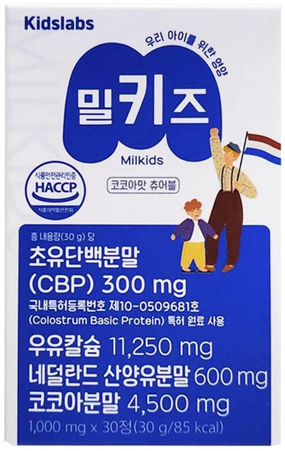 상품명키즈랩스 밀키즈 1000mg x 30정, 1개 - 쿠팡