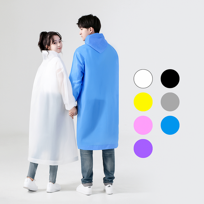 트래블유 우비 EVA 레인코트 다회용 고급 우의 여행용 비옷 남녀공용 일회용 우비