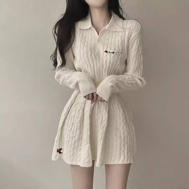 여성 가을 겨울 니트 투피스 숏 니트 상의+미니스커트 니트 세트