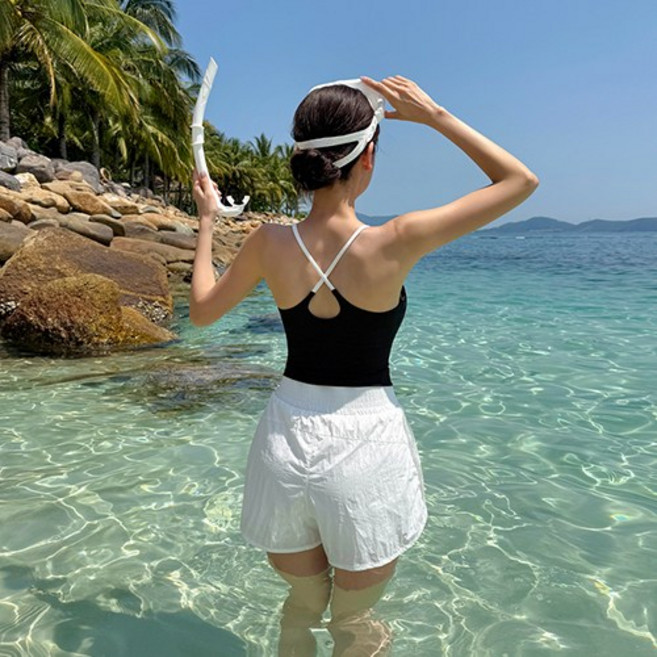 비바럽 크롭 나시 브라탑 래쉬가드 브라 비치웨어 SW20297F