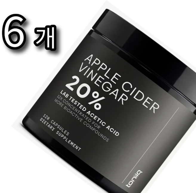 토니크 애플 사이다 비니거 20%, 6개, 120정 - 쿠팡