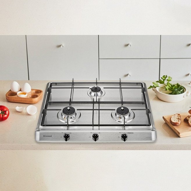 린나이 가스레인지 빌트인 스테인레스 3구 RBR-S3000 (220V전기) 자가및방문설치(타공가능), LPG, 자가설치