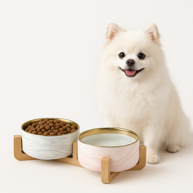 달리 강아지 밥그릇 2구 프리미엄 고양이, 1개, 혼합색상