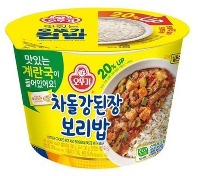 오뚜기 컵밥 차돌강된장 보리밥 12개, 315g